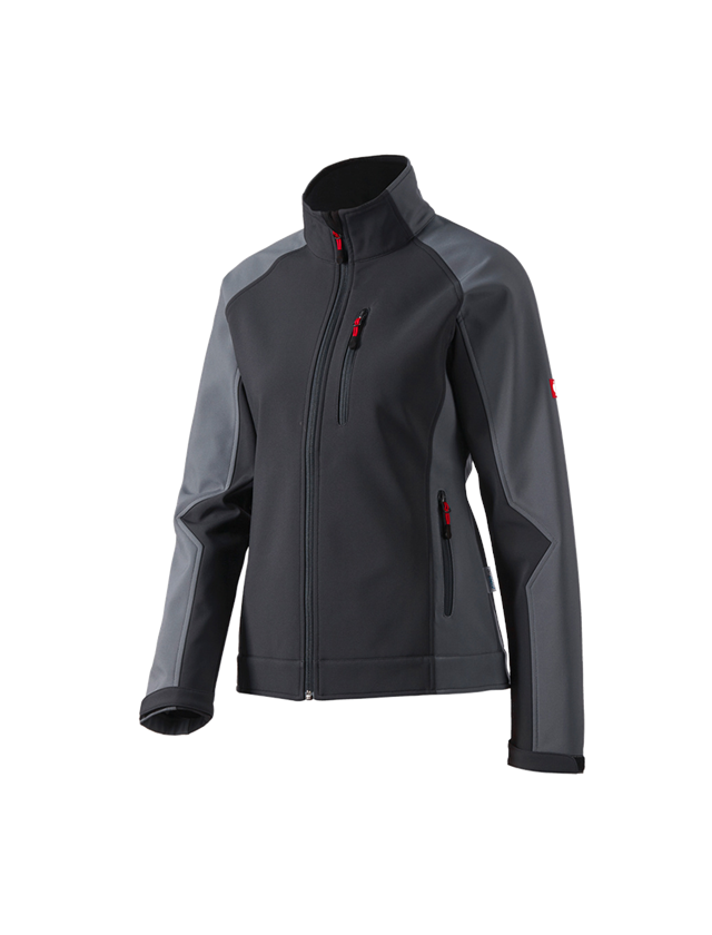 Work Jackets: Ladies' softshell jacket dryplexx® softlight + graphite/cement 2