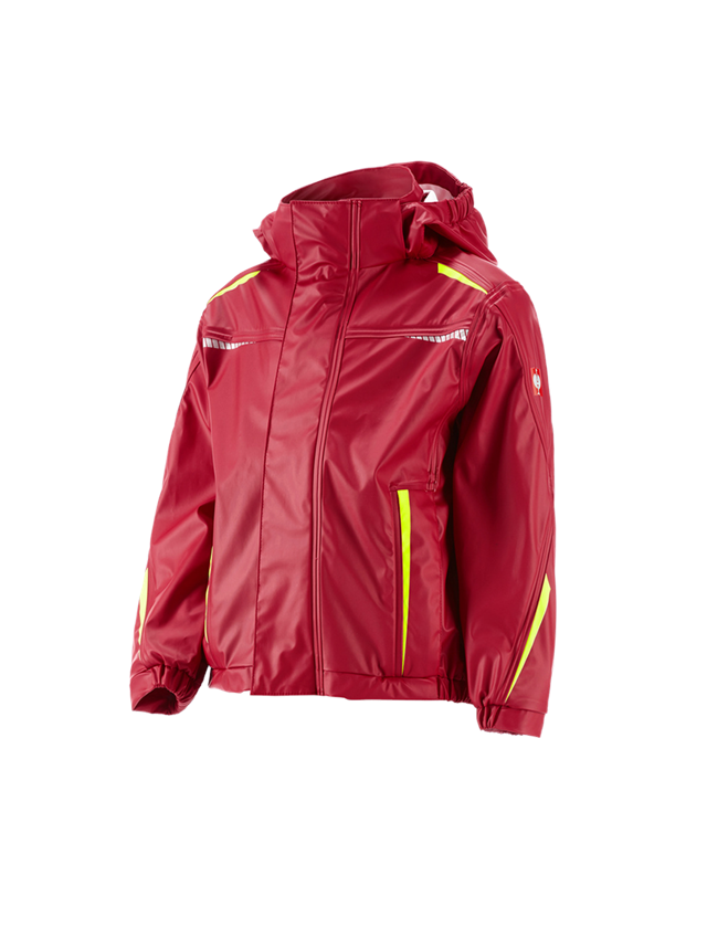 Jackets: Rain jacket e.s.motion 2020 superflex, children's + fiery red/high-vis yellow 2