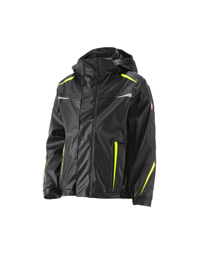 Jackets: Rain jacket e.s.motion 2020 superflex, children's + black/high-vis yellow/high-vis orange 2