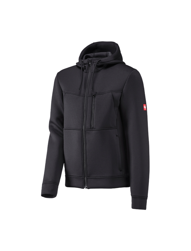 Work Jackets: Hooded jacket climafoam e.s.dynashield + black melange 2