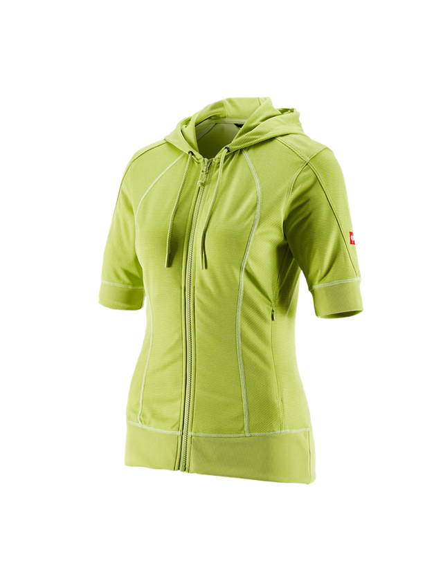 Shirts, Pullover & more: e.s.Funct. hooded jacket stripe 3/4-sleeve,ladies' + maygreen