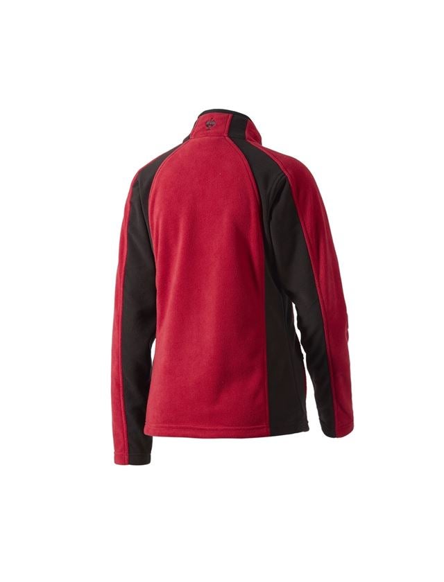 Jacken: Damen Microfleece Jacke dryplexx® micro + rot/schwarz 1