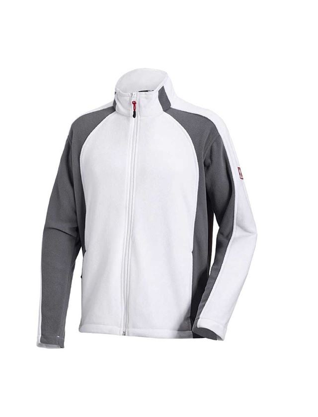 Work Jackets: Microfleece jacket dryplexx® micro + white/grey
