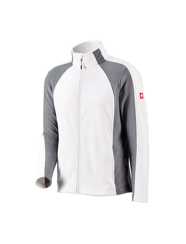Work Jackets: Microfleece jacket dryplexx® micro + white/grey