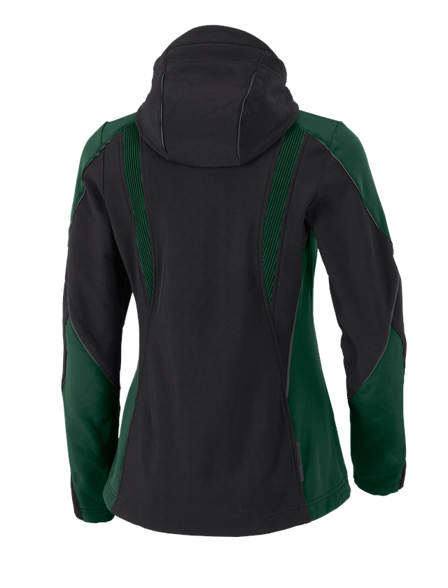 Work Jackets: Softshell jacket e.s.vision, ladies' + black/green 3