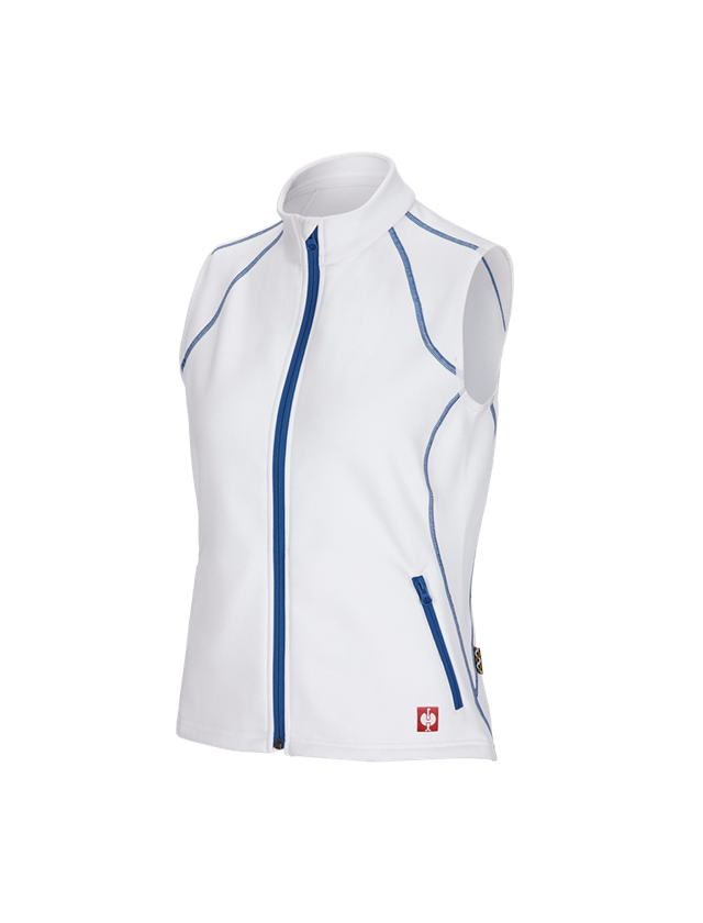 Work Body Warmer: Funct. bodyw. thermo stretch e.s.motion 2020,lad. + white/gentian blue 2