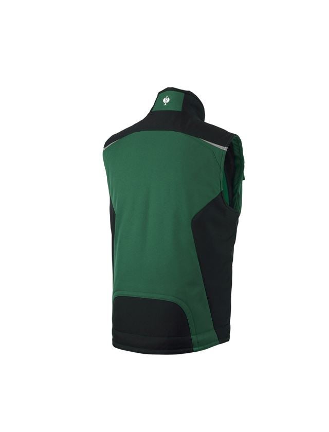 Work Body Warmer: Softshell bodywarmer e.s.motion + green/black 3