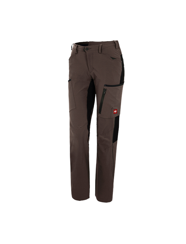 Work Trousers: Cargo trousers e.s.vision stretch, ladies' + chestnut/black 2