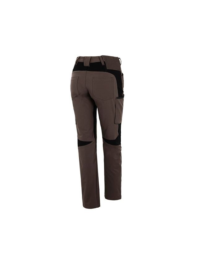 Work Trousers: Cargo trousers e.s.vision stretch, ladies' + chestnut/black 3