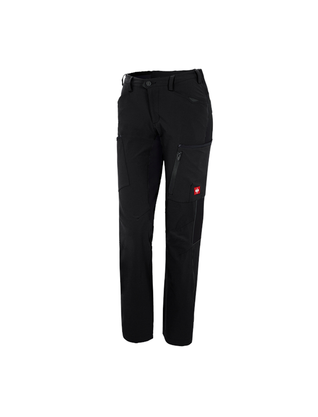 Work Trousers: Cargo trousers e.s.vision stretch, ladies' + black 2