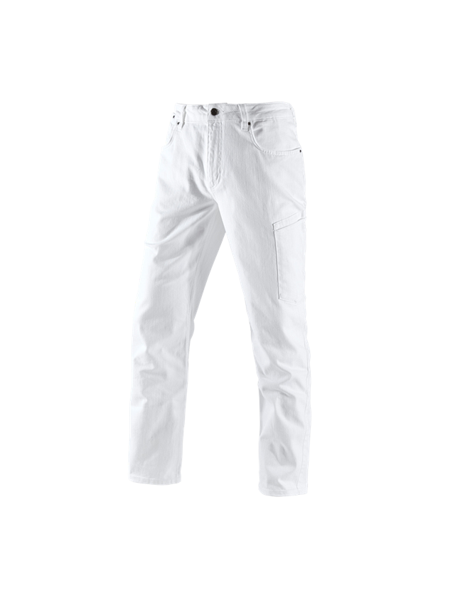 Hosen: e.s. 7-Pocket-Jeans + weiß