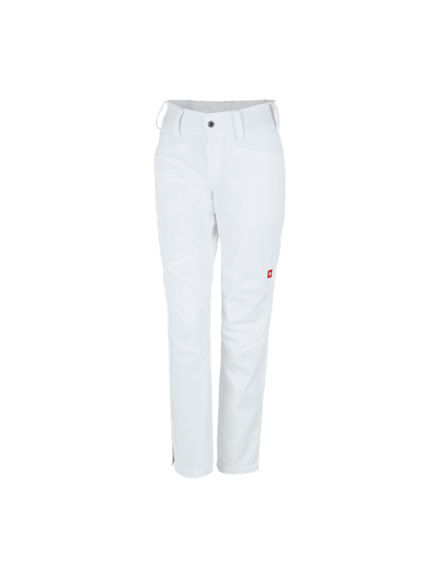 Pantalons de travail: e.s. Pantalon de travail base, femmes + blanc