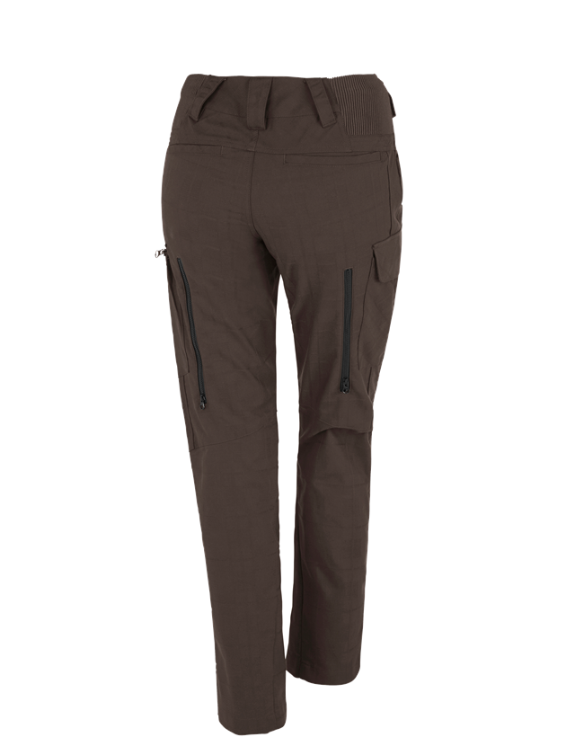 Pantalons de travail: e.s. Pantalon de travail pocket, femmes + marron 1