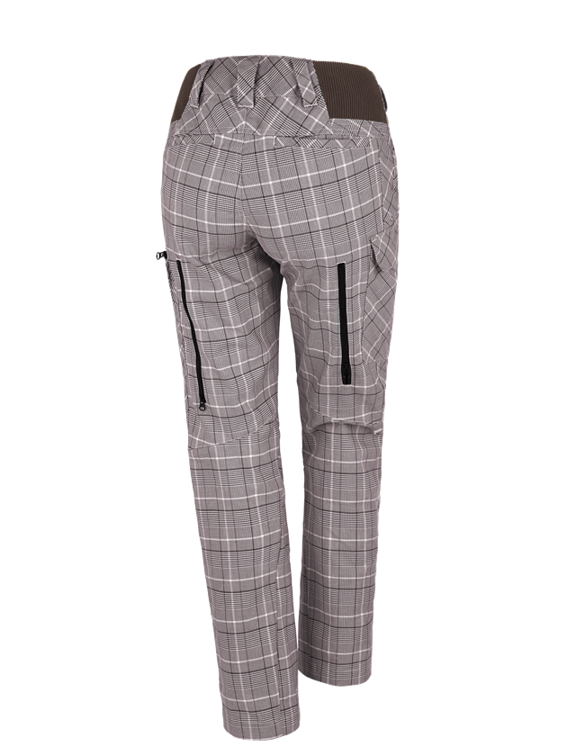 Pantalons de travail: e.s. Pantalon de travail pocket, femmes + marron/blanc 1