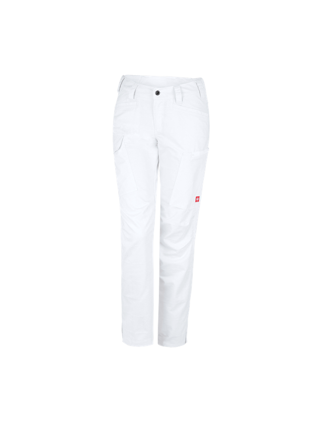 Pantalons de travail: e.s. Pantalon de travail pocket, femmes + blanc