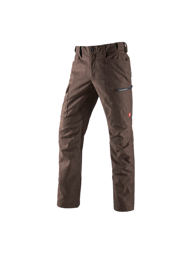 Pantalons de travail: e.s. Pantalon de travail pocket, hommes + marron