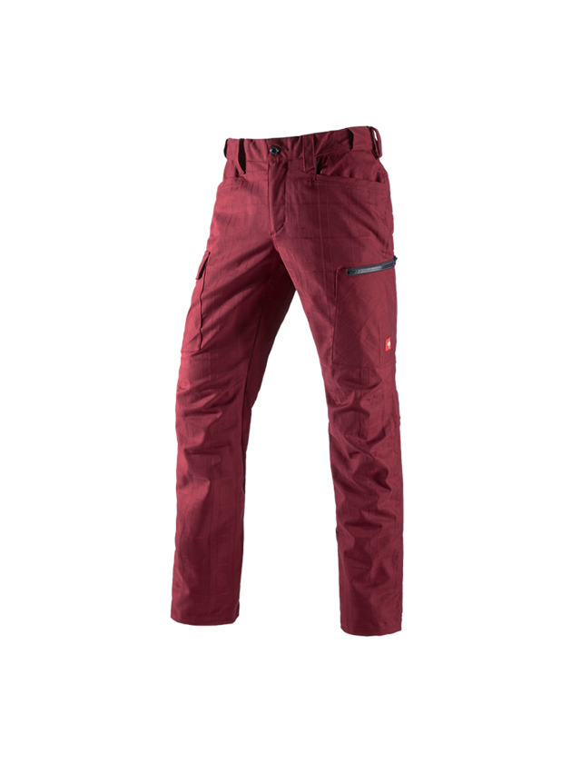 Work Trousers: e.s. Trousers pocket, men's + ruby