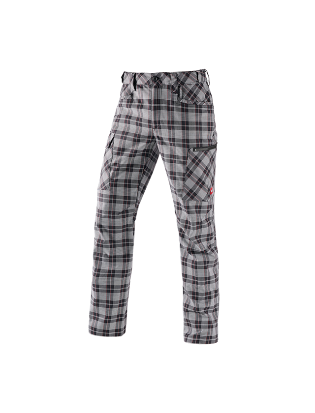 Pantalons de travail: e.s. Pantalon de travail pocket, hommes + noir/blanc/rouge