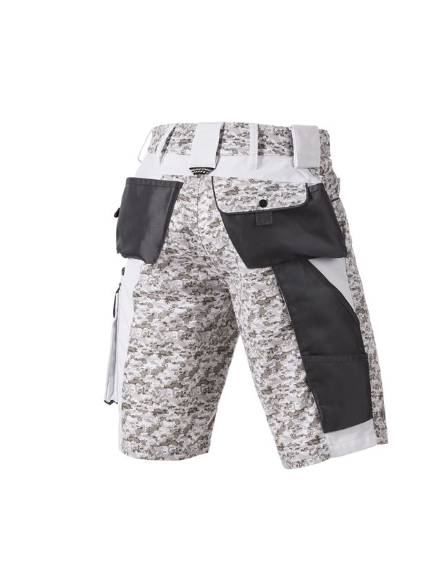 Work Trousers: e.s. Shorts Pixel + white/grey/petrol 2