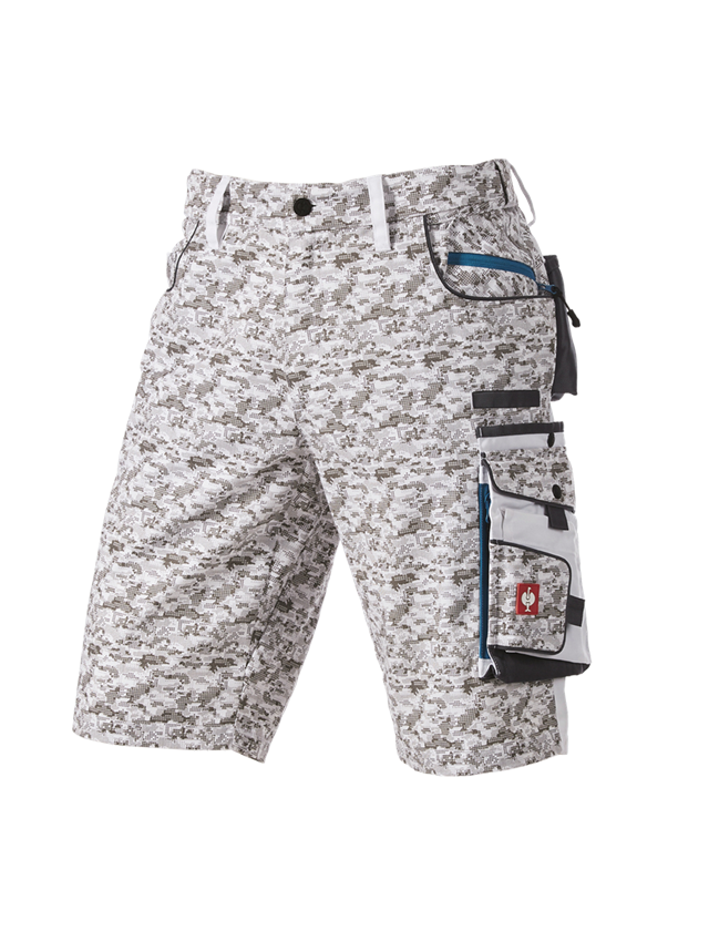 Work Trousers: e.s. Shorts Pixel + white/grey/petrol 1