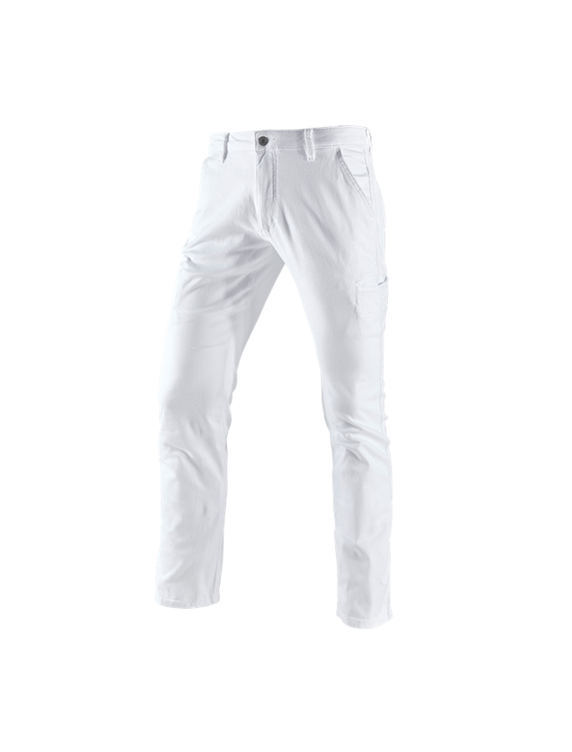 Work Trousers: e.s. Trousers Chino, men's + white
