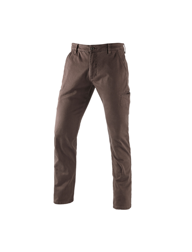 Pantalons de travail: e.s. Pantalon de travail Chino, hommes + marron