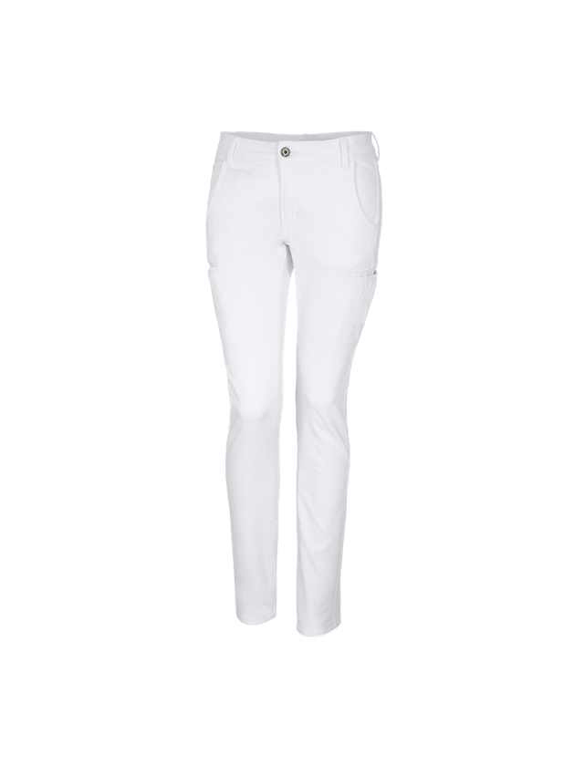 Pantalons de travail: e.s. Pantalon de travail Chino, femmes + blanc