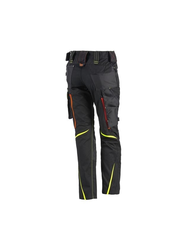 Pantalons de travail: Pantalon pour femmes e.s.motion 2020 d'hiver + noir/jaune fluo/orange fluo 1