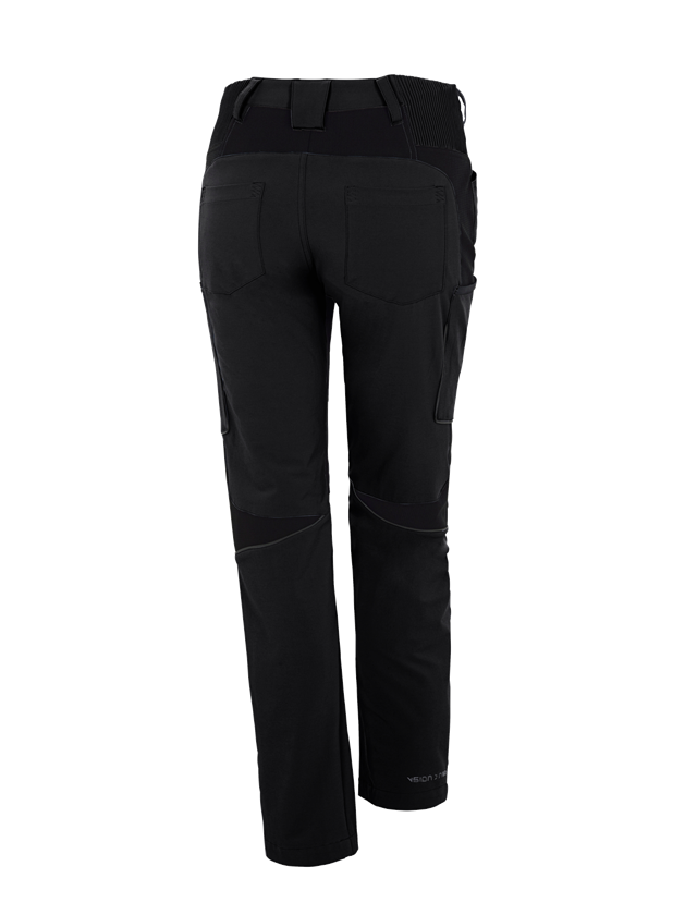 Work Trousers: Winter cargo trousers e.s.vision stretch, ladies' + black 1