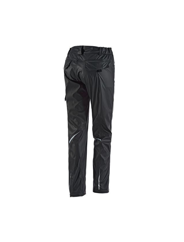 Work Trousers: Rain trousers e.s.motion 2020 superflex, ladies + black/platinum 2
