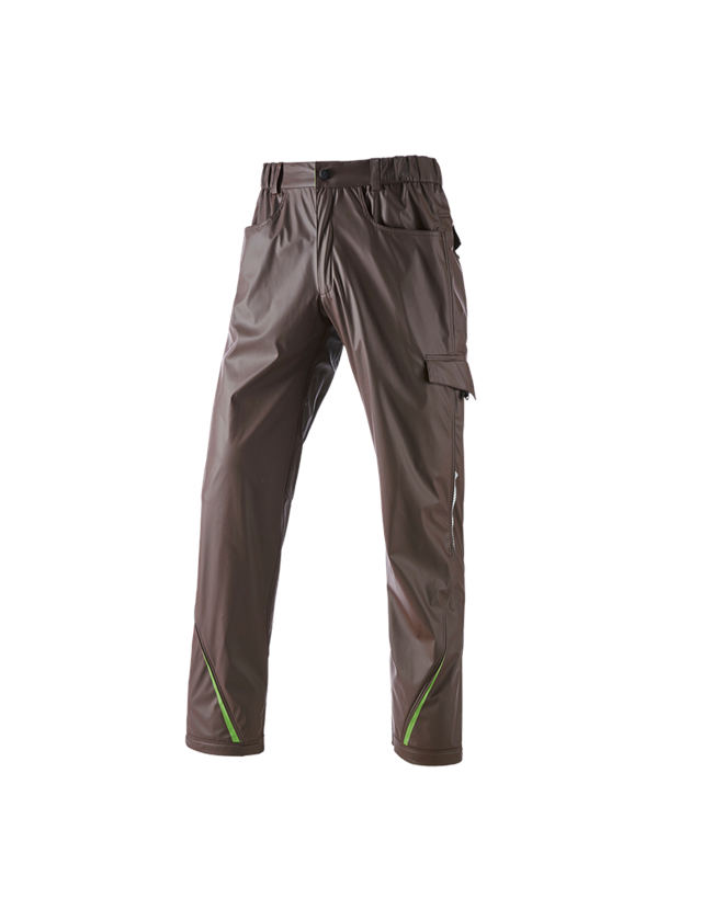 Work Trousers: Rain trousers e.s.motion 2020 superflex + chestnut/sea green 2