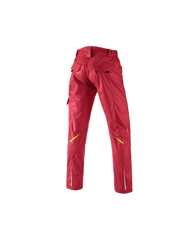 Work Trousers: Rain trousers e.s.motion 2020 superflex + fiery red/high-vis yellow 3