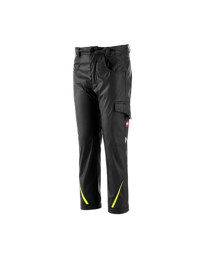 Trousers: Rain trousers e.s.motion 2020 superflex,children's + black/high-vis yellow/high-vis orange 1