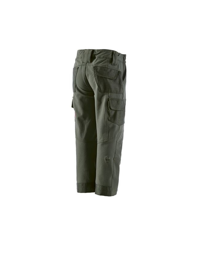 Trousers: Funct.cargo trousers e.s.dynashield solid,child. + thyme 3