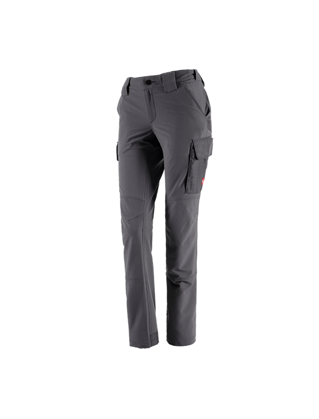 Work Trousers: Funct. cargo trousers e.s.dynashield solid, ladies + anthracite 2