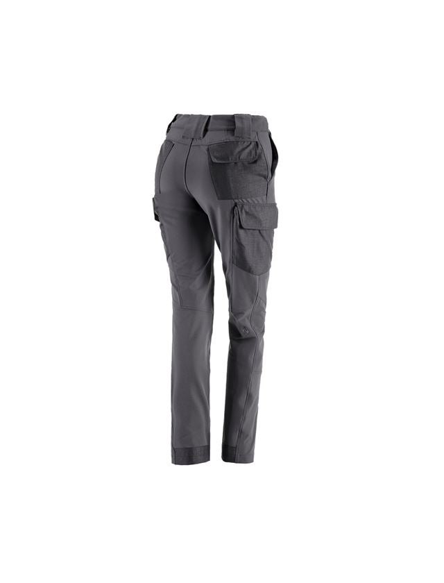 Work Trousers: Funct. cargo trousers e.s.dynashield solid, ladies + anthracite 3