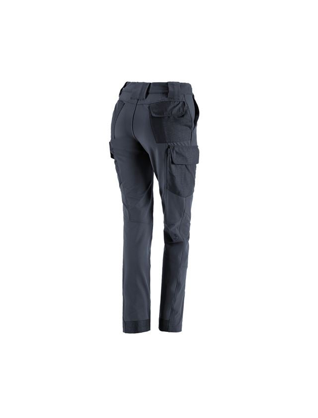 Work Trousers: Funct. cargo trousers e.s.dynashield solid, ladies + pacific 3