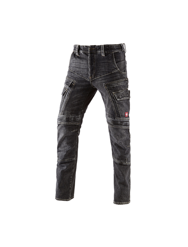 Pantalons de travail: e.s. Jeans de travail cargo POWERdenim + blackwashed 2