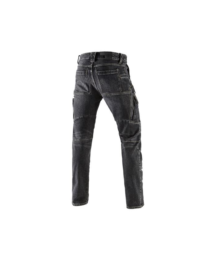 Work Trousers: e.s. Cargo worker jeans POWERdenim + blackwashed 3