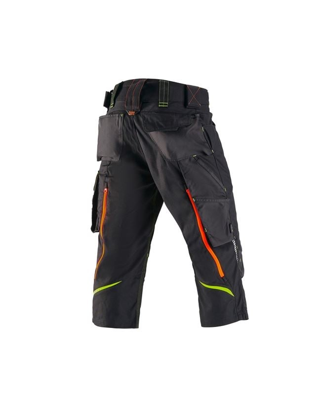 Work Trousers: 3/4 length trousers e.s.motion 2020 + black/high-vis yellow/high-vis orange 2