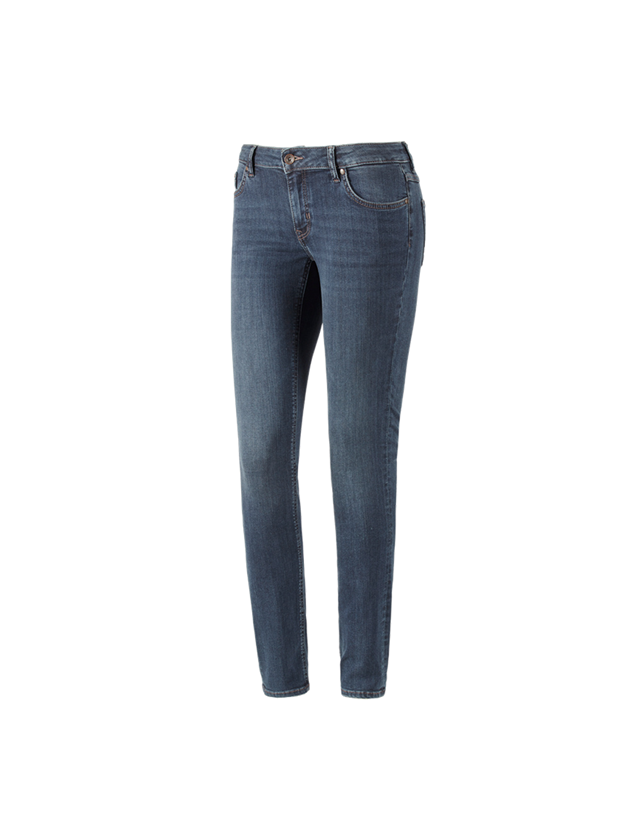 Work Trousers: e.s. 5-pocket stretch jeans, ladies' + mediumwashed 2