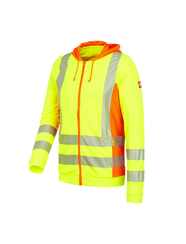 Work Jackets: High-vis functional hooded jacket e.s.motion 2020 + high-vis yellow/high-vis orange 2