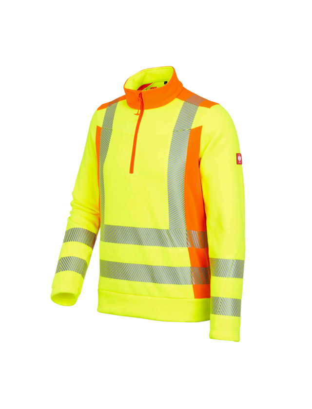 Shirts, Pullover & more: High-vis fleece troyer e.s.motion 2020 + high-vis yellow/high-vis orange 2