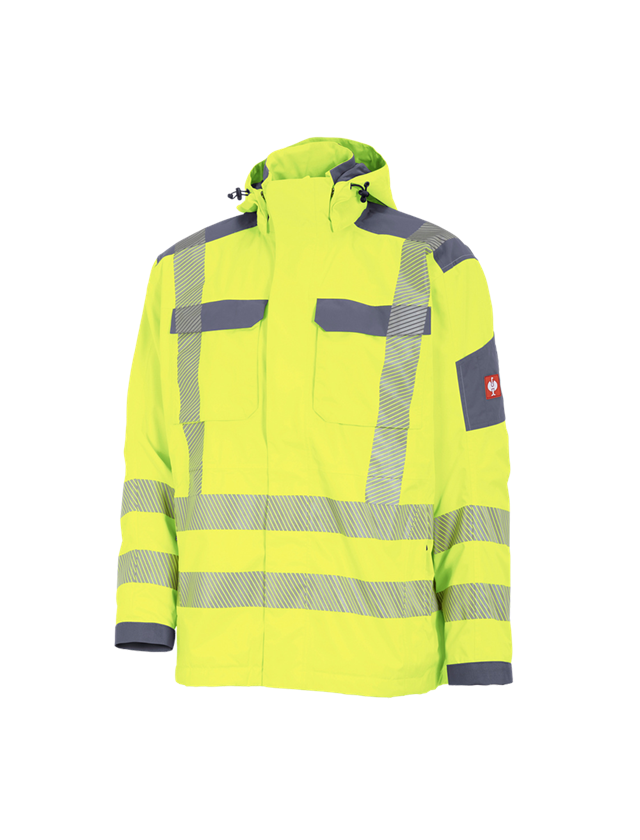 Work Jackets: High-vis functional jacket e.s.prestige + high-vis yellow/grey 1
