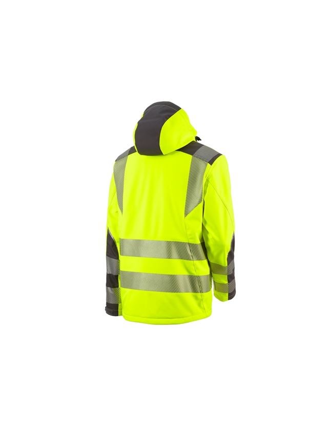 Work Jackets: High-vis softshell jacket e.s.motion + high-vis yellow/anthracite 3