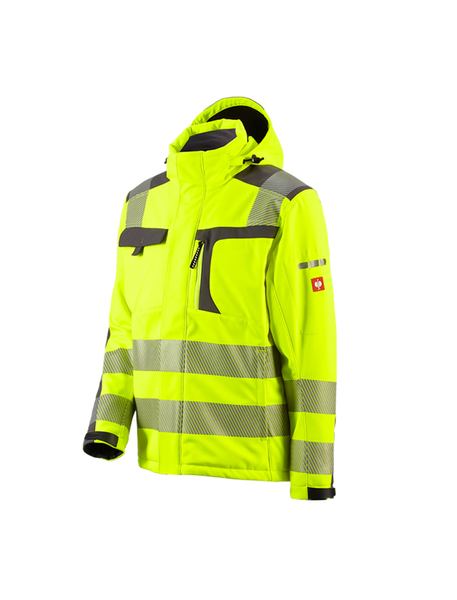 Work Jackets: High-vis softshell jacket e.s.motion + high-vis yellow/anthracite 2