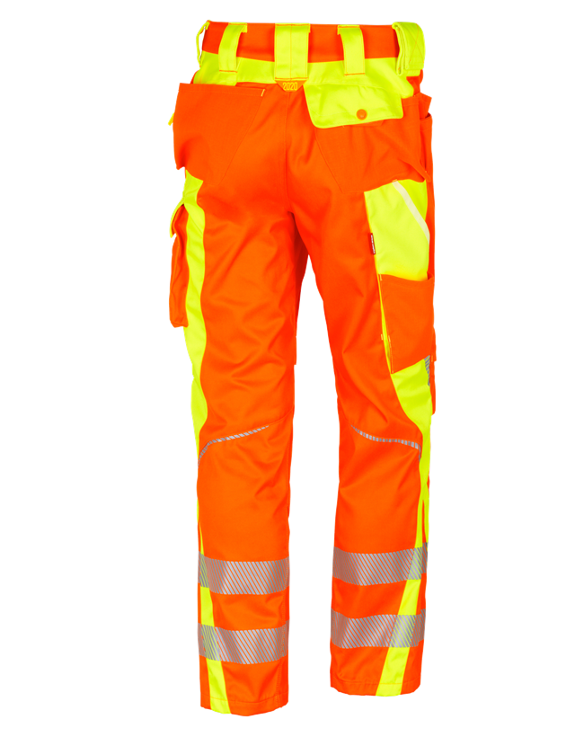Pantalons de travail: Pantalon taille élas.sign. e.s.motion 2020 d'hiver + orange fluo/jaune fluo 3
