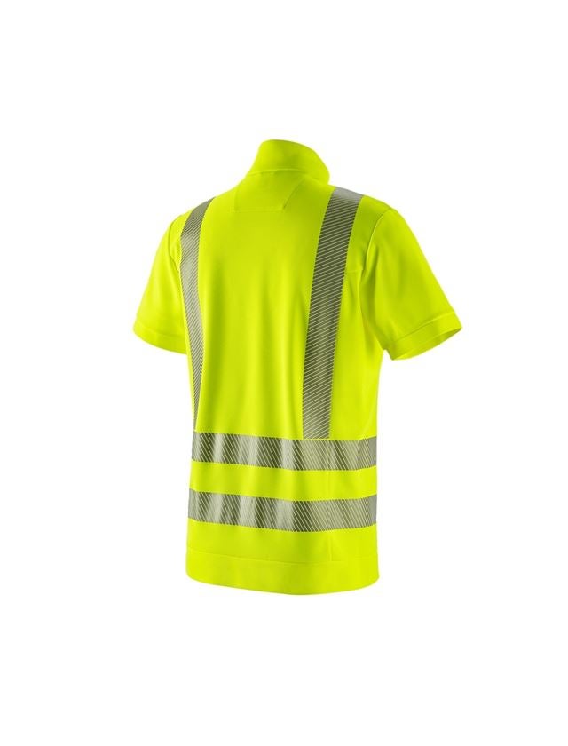 Hauts: e.s. T-shirt fermeture-éclair h.visib. fonct. UV + jaune fluo 1