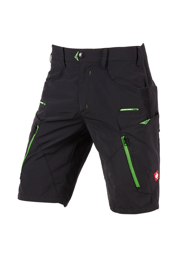 Work Trousers: e.s. Functional shorts Superlite + black/neon green 2
