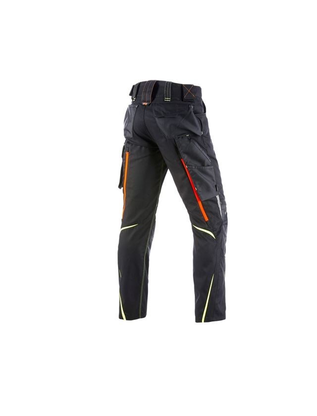 Pantalons de travail: Pantalon à taille élastique e.s.motion 2020 + noir/jaune fluo/orange fluo 3